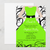 Invitation 5x7 Lime Vert robe douce 16 Anniversaire Invitatio (Devant / Derrière)