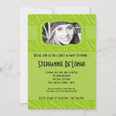 Invitation 5x7 Lime Zebra PHOTO Sweet 16 Anniversaire Invitat (Devant)