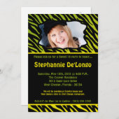 Invitation 5x7 Lime Zebra PHOTO Sweet 16 Anniversaire Invitat (Devant / Derrière)