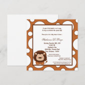 Invitation 5x7 Lion Pok-a-Dot Baby shower (Devant / Derrière)