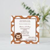 Invitation 5x7 Lion Pok-a-Dot Baby shower (Debout devant)