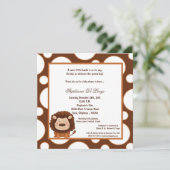 Invitation 5x7 Lion Pok-a-Dot Baby shower (Debout devant)