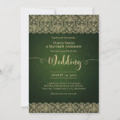 Invitation 5x7 Mariage en dentelle verte pour impression ou t (Devant)
