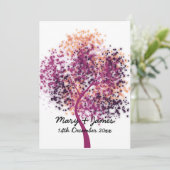 Invitation 5x7 Mariage "Sauver La Date" Arbre Violet Moderne (Debout devant)