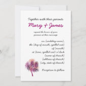Invitation 5x7 Mariage "Sauver La Date" Arbre Violet Moderne (Dos)