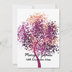 Invitation 5x7 Mariage "Sauver La Date" Arbre Violet Moderne