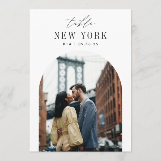 Invitation 5x7 Mariage Voyage Destination Numéro de la photo (Devant)