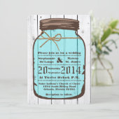 Invitation 5x7 Mason Jar Mariage campagnard de lavage en bois (Debout devant)
