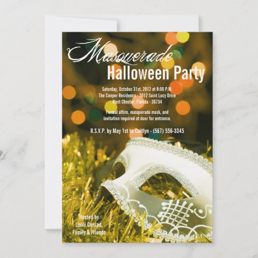 Invitation 5x7 Masquerade Halloween Costume Invite (Devant)