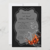 Invitation 5x7 Masquerade orange Halloween Costume Invite (Devant)