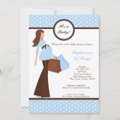 Invitation 5x7 Modern Mod Maman Shopping Baby shower Invitati (Devant)