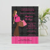 Invitation 5x7 Modern Mod Maman Shopping Baby shower Invitati (Debout devant)