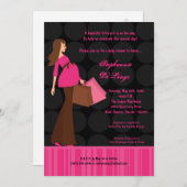 Invitation 5x7 Modern Mod Maman Shopping Baby shower Invitati (Devant / Derrière)