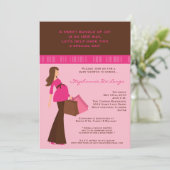 Invitation 5x7 Modern Mod Maman Shopping Baby shower Invitati (Debout devant)