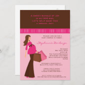 Invitation 5x7 Modern Mod Maman Shopping Baby shower Invitati (Devant / Derrière)
