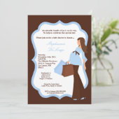 Invitation 5x7 Modern Mod Maman Shopping Baby shower Invitati (Debout devant)