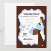 Invitation 5x7 Modern Mod Maman Shopping Baby shower Invitati (Devant / Derrière)