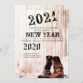 Invitation 5x7 Nouvel An L'Invitation Boots Country Rustic (Devant / Derrière)