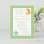 Invitation 5x7 Ocean Life Baby shower à cheval de mer Invitat (Debout devant)