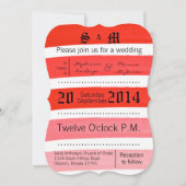 Invitation 5x7 Ombre Stripe Red Line Fade (Devant)