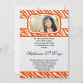 Invitation 5x7 Oran Zebra Imprimer Patter Quinceanera Invitat (Devant)