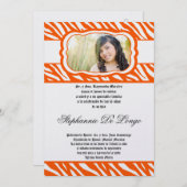 Invitation 5x7 Oran Zebra Imprimer Patter Quinceanera Invitat (Devant / Derrière)