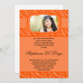 Invitation 5x7 Oran Zebra Imprimer Patter Quinceanera Invitat (Devant / Derrière)
