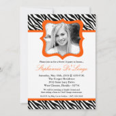 Invitation 5x7 Orang Zebra PHOTO Sweet 16 Anniversaire Invita (Devant)