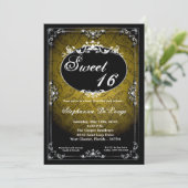 Invitation 5x7 Pendentif Broach Sweet 16 Anniversaire Invitat (Debout devant)