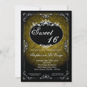 Invitation 5x7 Pendentif Broach Sweet 16 Anniversaire Invitat