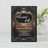 Invitation 5x7 Pendentif Broach Sweet 16 Anniversaire Invitat (Debout devant)