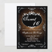 Invitation 5x7 Pendentif Broach Sweet 16 Anniversaire Invitat (Devant / Derrière)