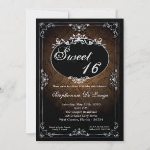 Invitation 5x7 Pendentif Broach Sweet 16 Anniversaire Invitat