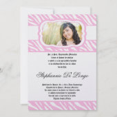 Invitation 5x7 Pink Zebra Imprimer Patter Quinceanera Invitat (Devant)