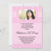 Invitation 5x7 Pink Zebra Imprimer Patter Quinceanera Invitat (Devant)