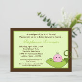 Invitation 5x7 Pois doux verts en Baby shower de pois (Debout devant)
