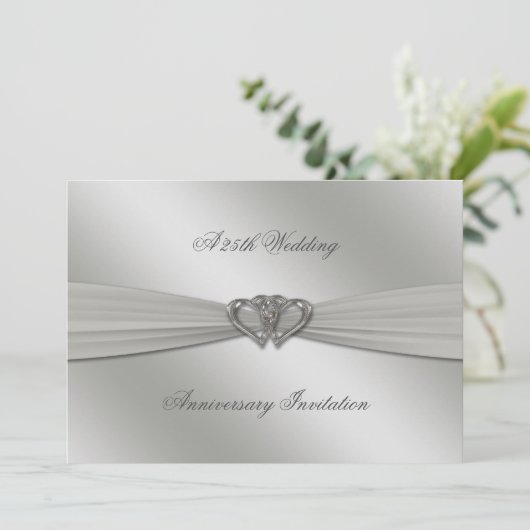 Invitation 5x7 pour les 25 ans de mariage Argent C (Debout devant)