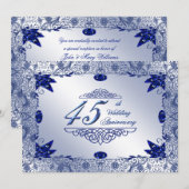 Invitation 5x7 pour les 45 ans de mariage - Saphir (Devant / Derrière)