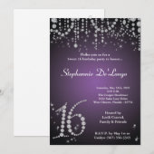 Invitation 5x7 Purple Diamond Sweet 16 Anniversaire Invitatio (Devant / Derrière)
