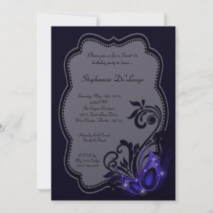 Invitation 5x7 Purple Masquerade Sweet 16 Anniversaire Invita
