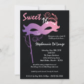 Invitation 5x7 Purple Masquerade Sweet 16 Anniversaire Invita (Devant)