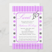 Invitation 5x7 Purple Polka Dot Sweet 16 Anniversaire Invitat (Devant / Derrière)