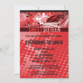Invitation 5x7 Red DJ Spin Tourne-disque16e Anniversaire Invi (Devant)