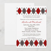 Invitation 5x7 Red Grey Jacquard Punk Anniversaire Fête Invit (Devant / Derrière)