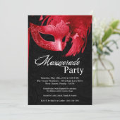 Invitation 5x7 Red Masquerade Sweet 16 Anniversaire Invitatio (Debout devant)