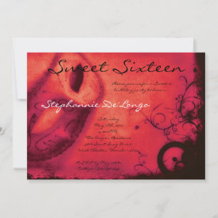 Invitation 5x7 Red Masquerade Sweet 16 Anniversaire Invitatio