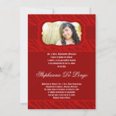 Invitation 5x7 Red Zebra Imprimer Patter Quinceanera Invitati (Devant)