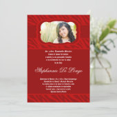 Invitation 5x7 Red Zebra Imprimer Patter Quinceanera Invitati (Debout devant)