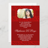 Invitation 5x7 Red Zebra Imprimer Patter Quinceanera Invitati (Devant / Derrière)