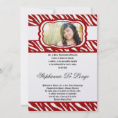Invitation 5x7 Red Zebra Imprimer Patter Quinceanera Invitati (Devant)